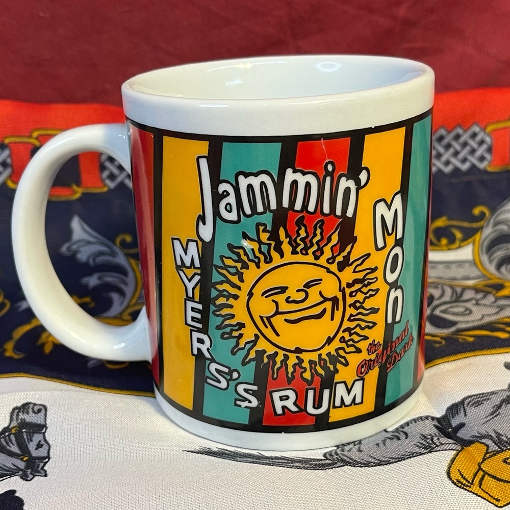 Vtg Myers's Rum Rasta Jammin’ Mon One Love Day and Night Jamaican Dark Rum Mug